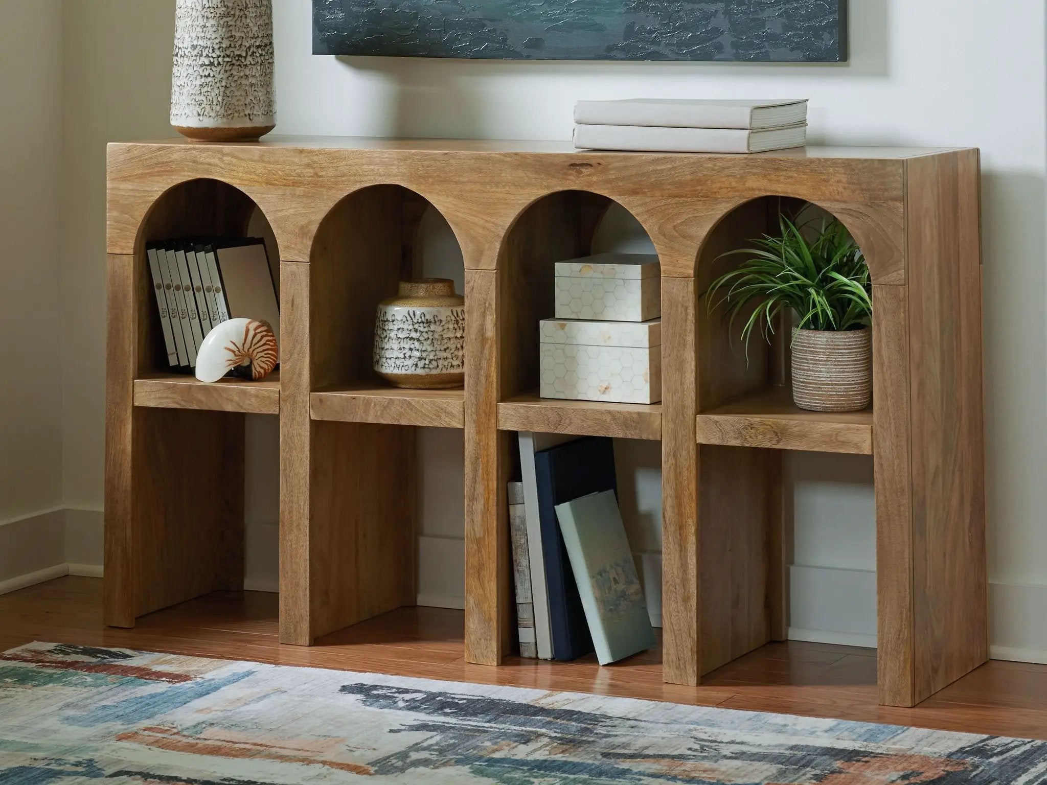 Luzmanacy - Console Sofa Table - Natural Brown by Unique Piece Furniture