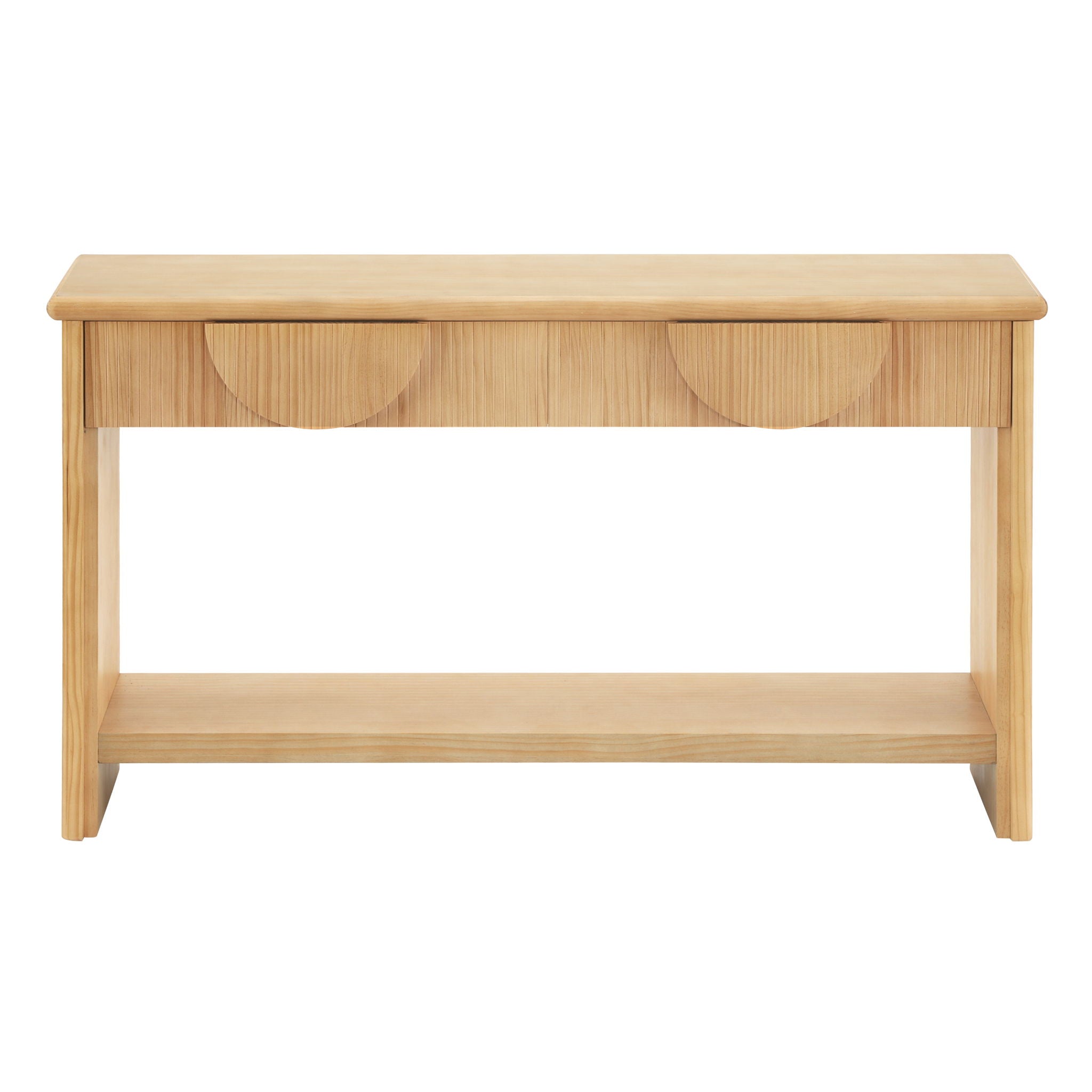 Fluted Console Table With Semi Circular Drawers - Natural by HouseOfZazla