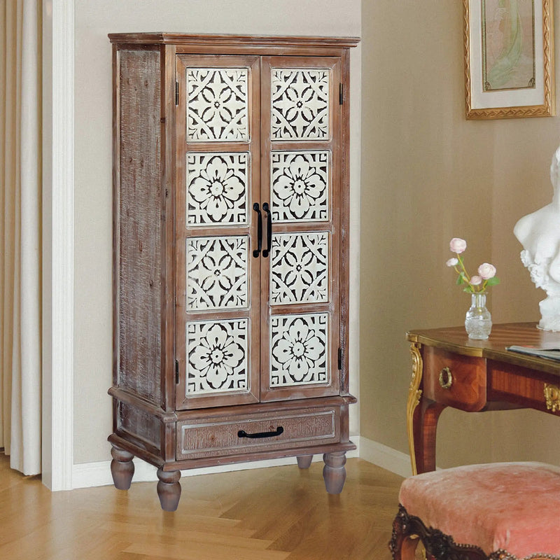 55.12'' Tall Tower Storage Cabinet - Rustic Wood Sideboard by HouseOfZazla