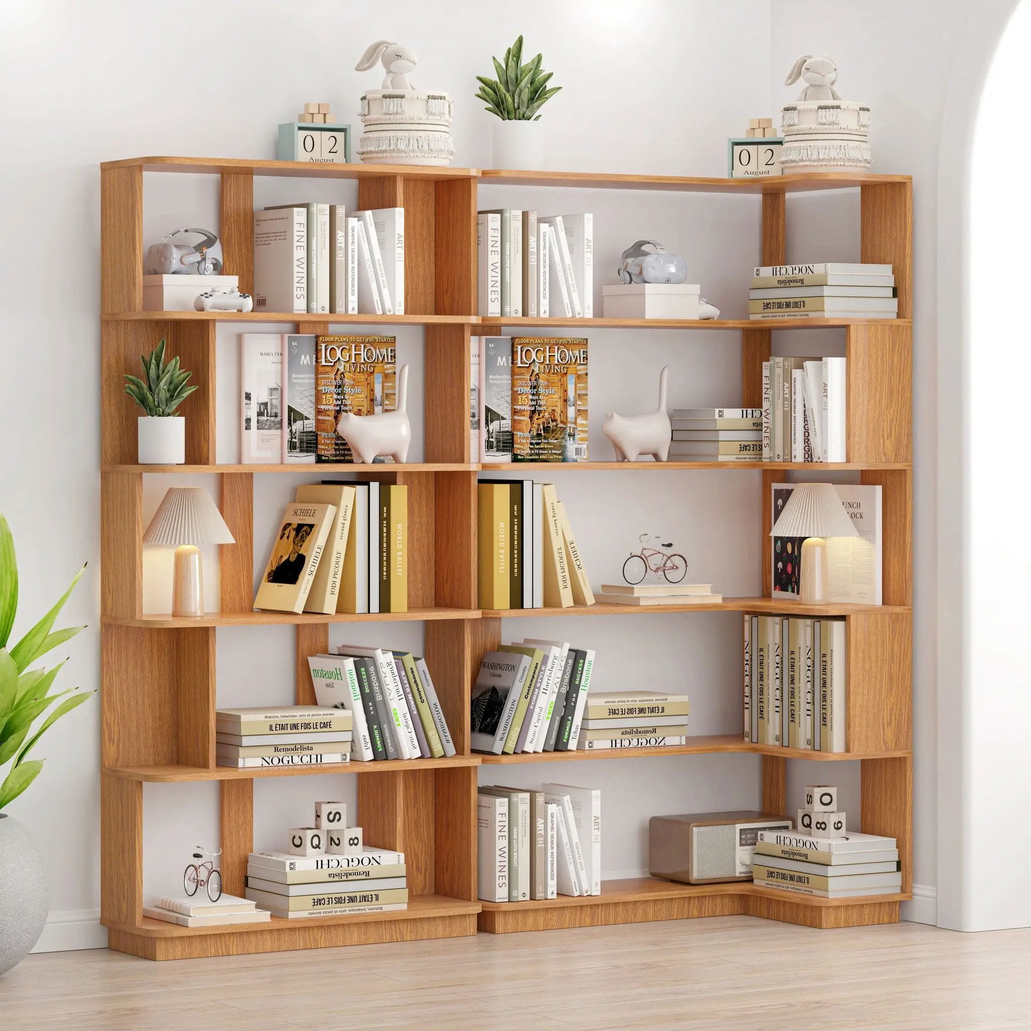 Modern 5 Tier Open Storage Bookcase by HouseOfZazla