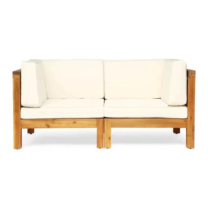 Brava - X Back Loveseat - Beige by HouseOfZazla