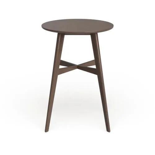 Mid-Century Modern Round Wooden Bar Table – 42" High Bar Table with Tapered Legs by HouseOfZazla
