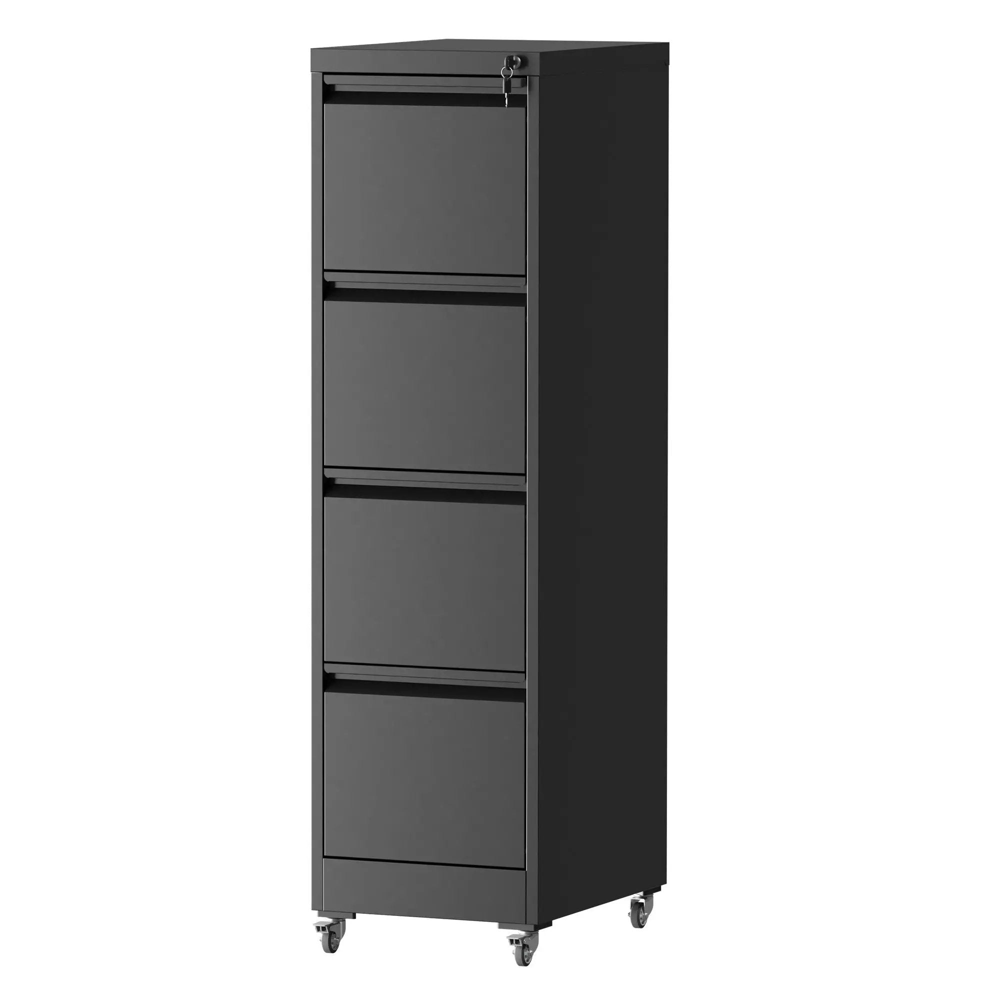 Drawer Metal Locking Vertical File Cabinet With Wheels Heavy Duty Lockable Storage by Unique Piece Furniture
