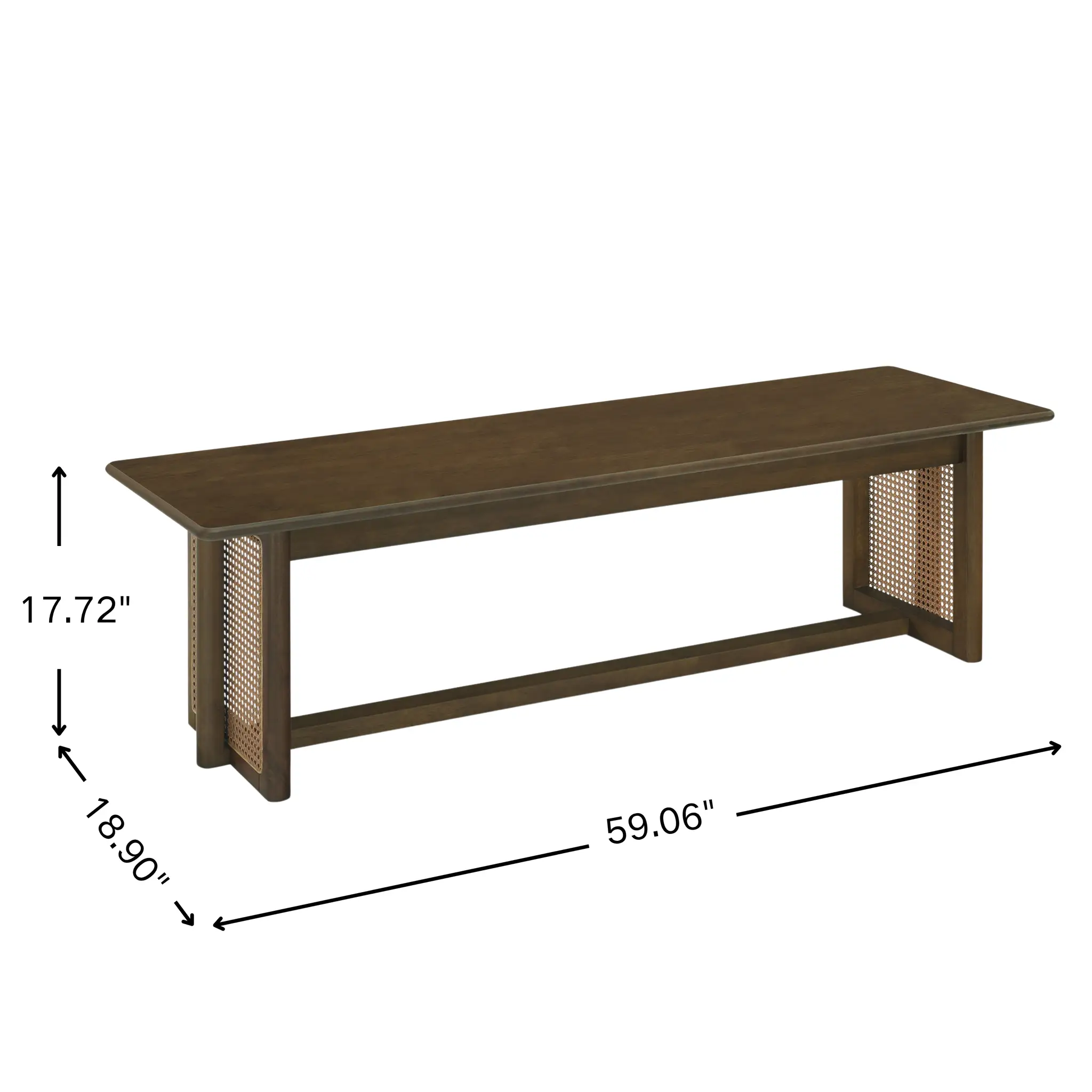 Walnut-Colored Rubber Wood Dining Set with Plastic Rattan by HouseOfZazla