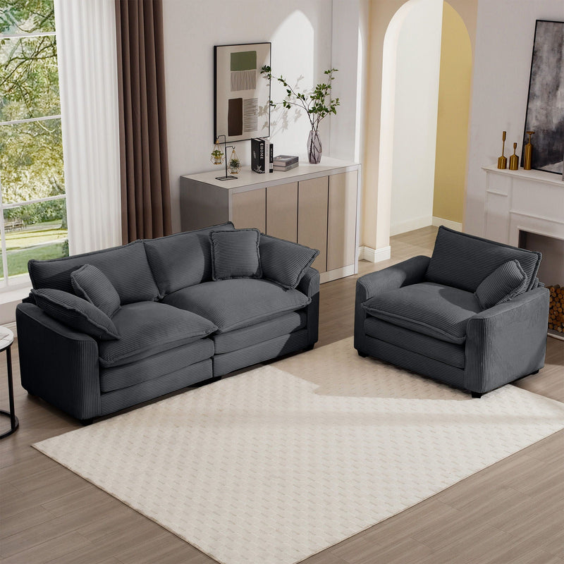 Elegant Oversized Sectional Sofa Set With Deep Seats And Flexible Layout by HouseOfZazla