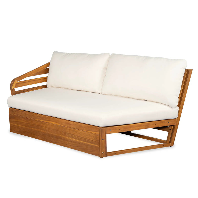 Royal Acacia Patio V Sofa Sectional Set, Beige by HouseOfZazla