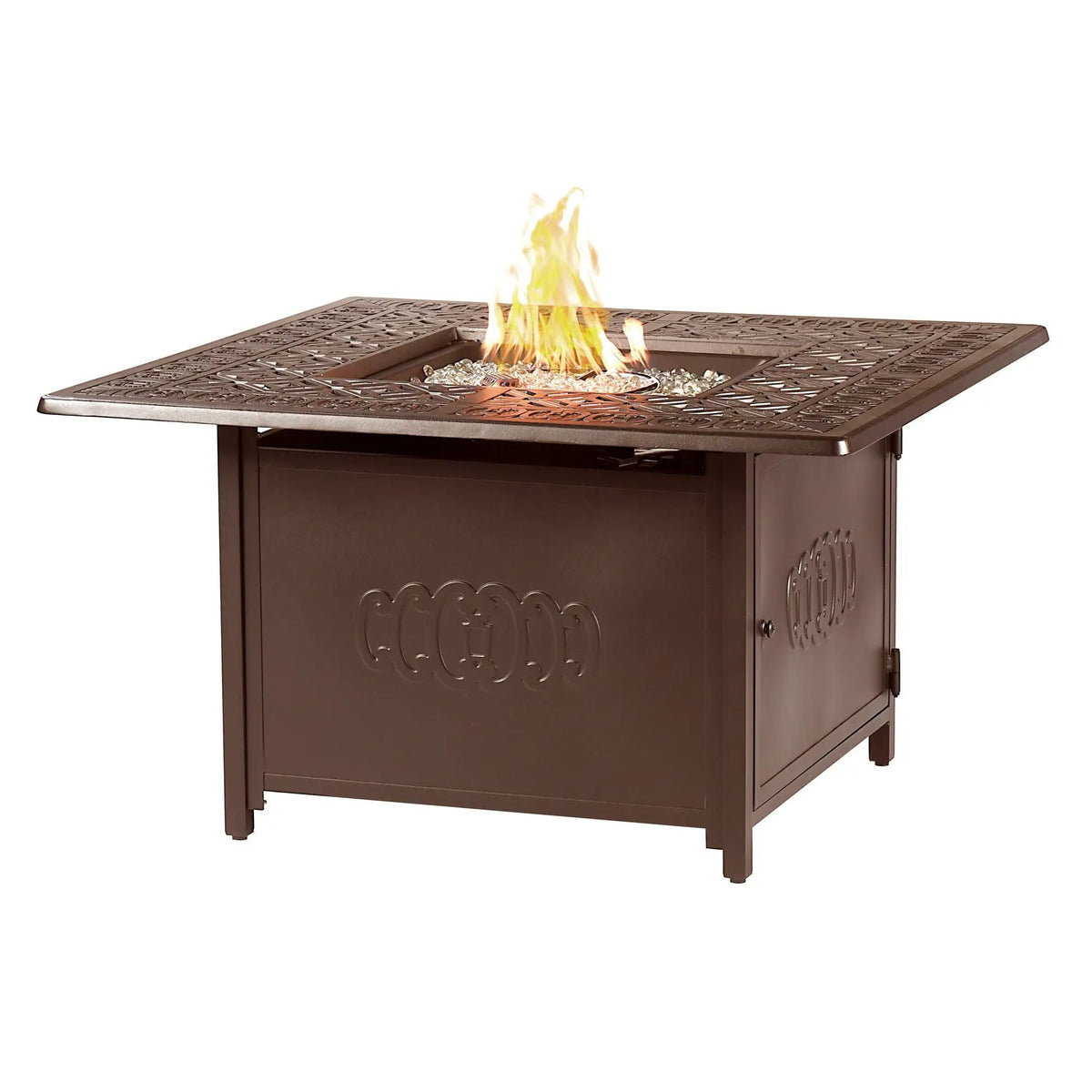 Aluminum 42-in Square Propane Fire Table with Beads, Covers and Lid by Sharicks