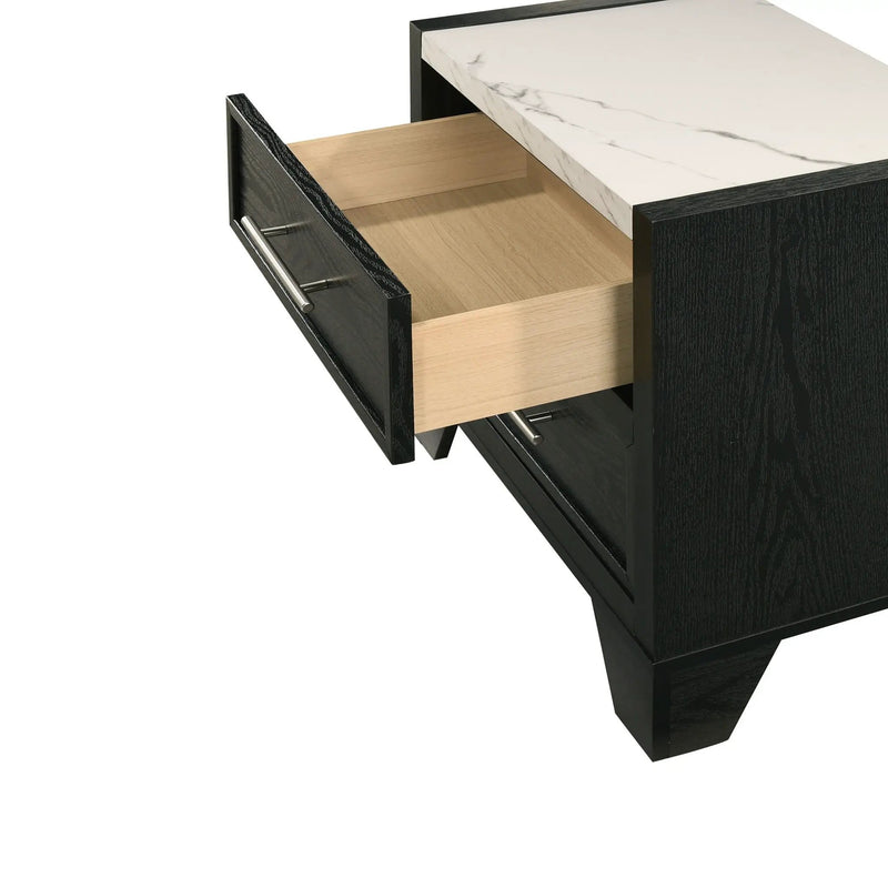 2 Drawers Nightstand - Black / White by HouseOfZazla