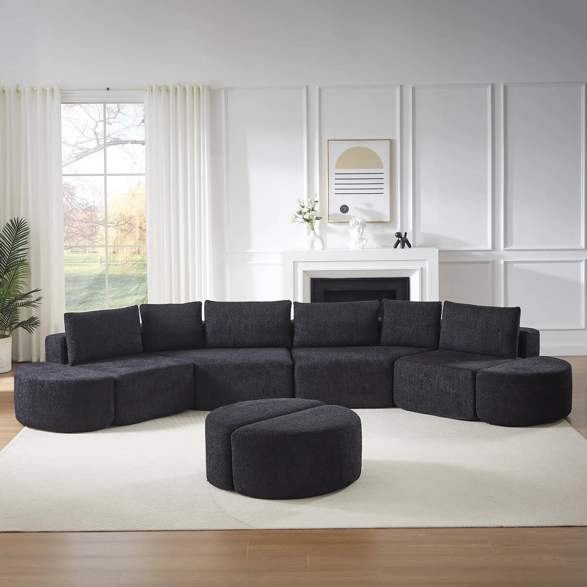Modular Sofa Set in Chenille Fabric by HouseOfZazla