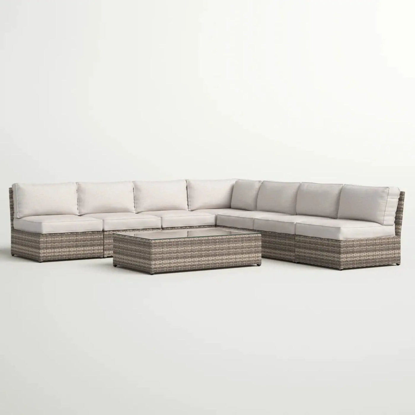 Comfortable Modern Patio Rattan Sectional Set With Cushions by HouseOfZazla