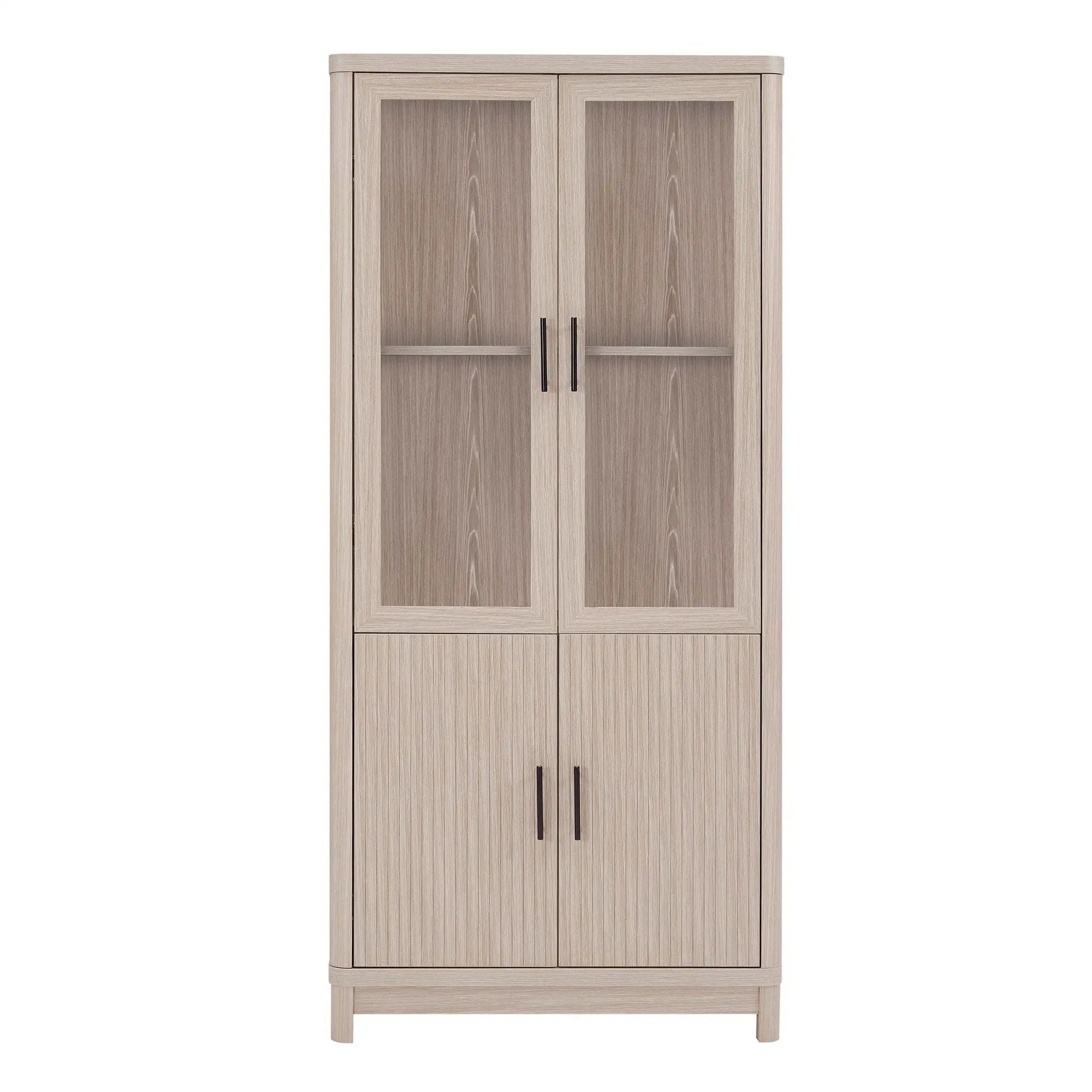 Jodie - Bookcase Cabinet With 6 Adjustable Shelves - Oak by HouseOfZazla