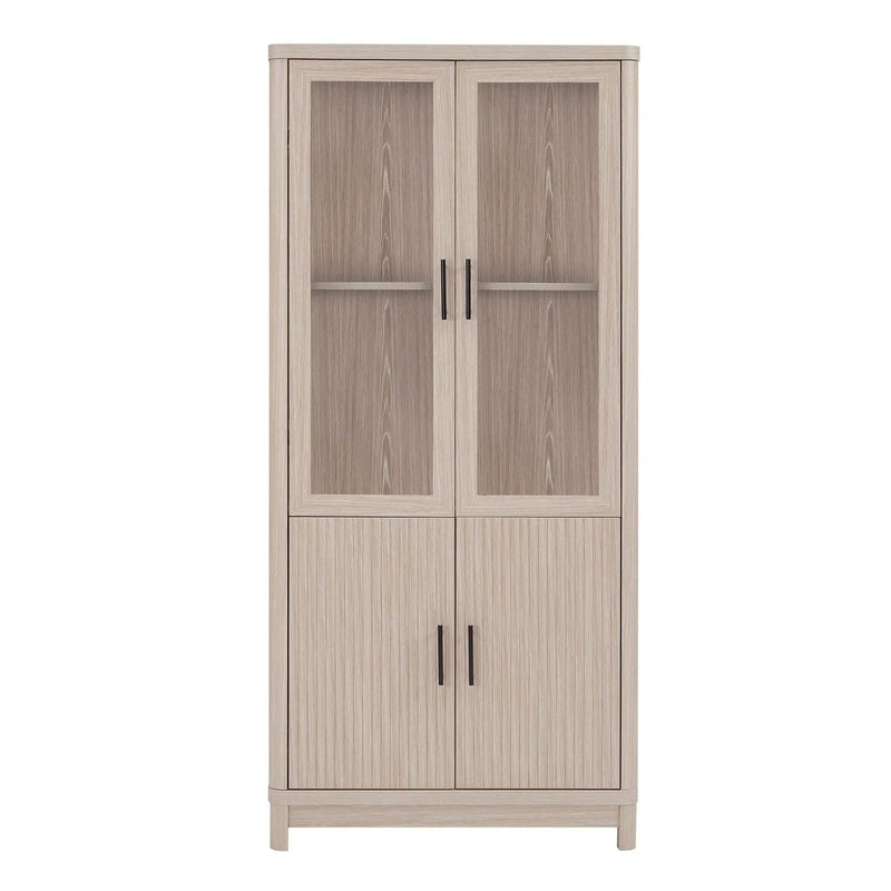 Jodie - Bookcase Cabinet With 6 Adjustable Shelves - Oak by HouseOfZazla