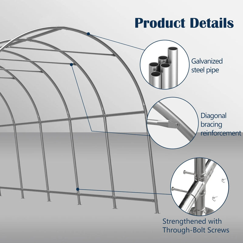 Heavy-Duty 12x20 FT Carport Canopy by HouseOfZazla