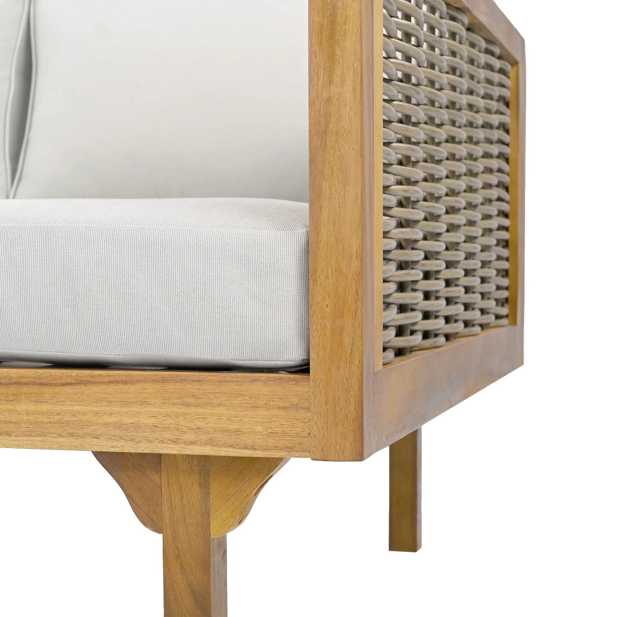 Claremont 3 Seater Daybed Teak Acacia Wood Water Resistant Cushions by HouseOfZazla
