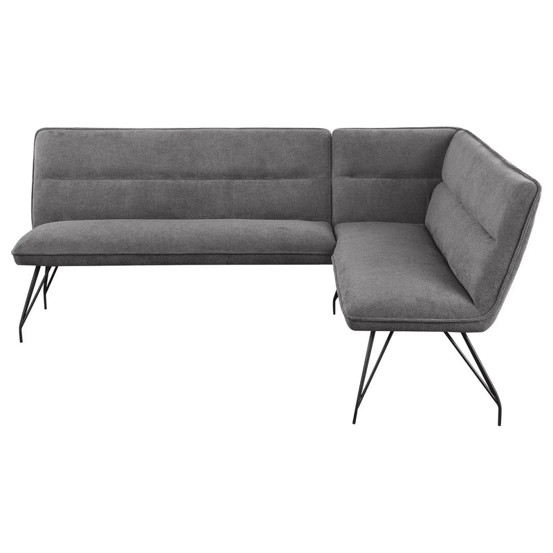 Dodson Fabric Upholstered L-Shaped Nook Dining Bench Grey by Unique Piece Furniture