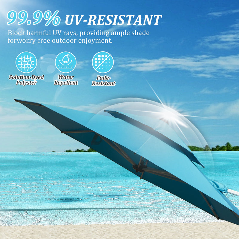 Round Cantilever Umbrella with Center Pole, Lake by HouseOfZazla