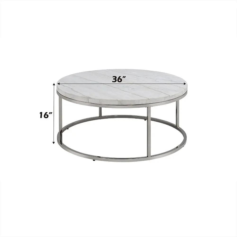 Zaidee - Coffee Table With Marble - Marble Top & Nickel by Unique Piece Furniture
