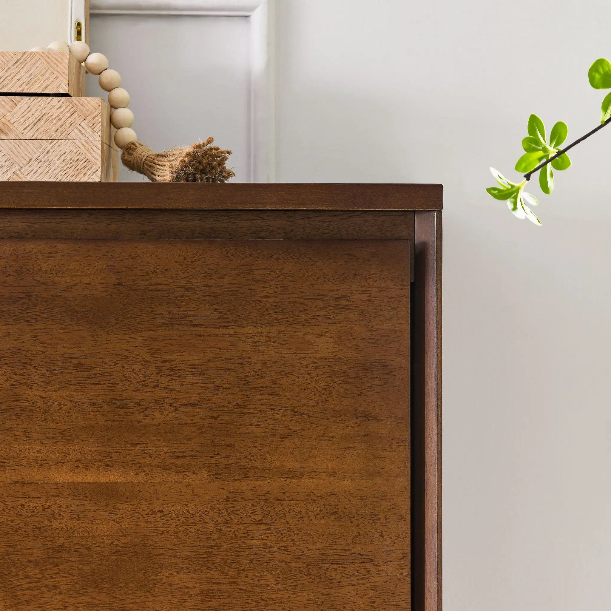 Sideboard, Buffet Cabinet With 2 Outlet Holes, Storage Cabinet For Entryway, Hallway, Living Room, Kitchen, Dining Room, Bedroom - Walnut by Unique Piece Furniture