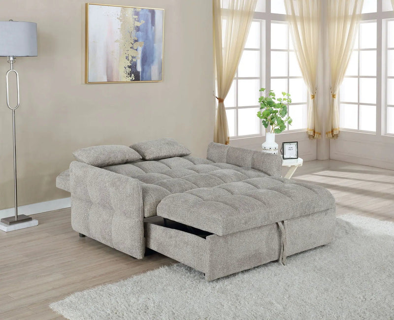 Cotswold Upholstered Convertible Sleeper Sofa Bed Light Grey by Unique Piece Furniture