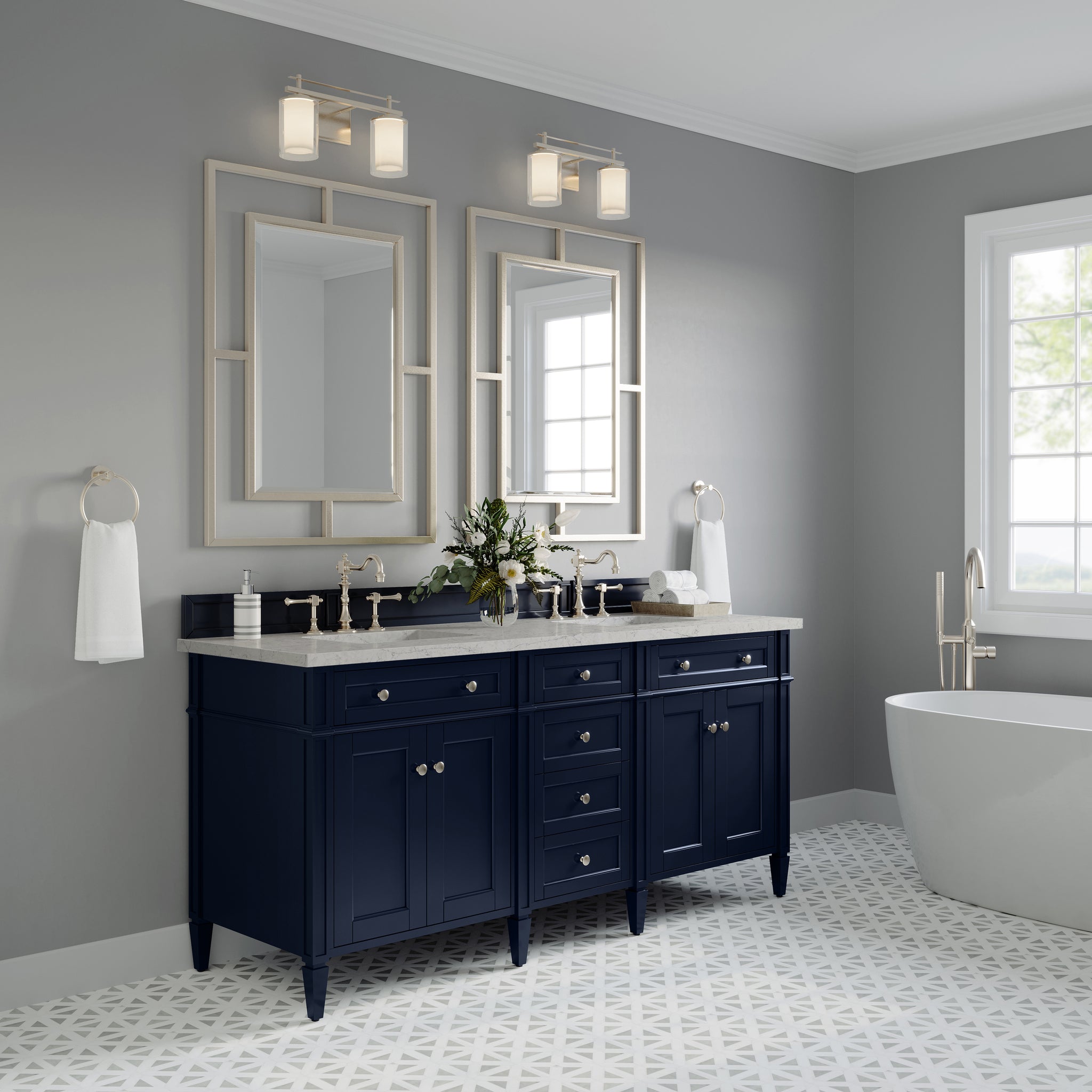 James Martin Brittany 72" Double Bathroom Vanity, Victory Blue, view 38