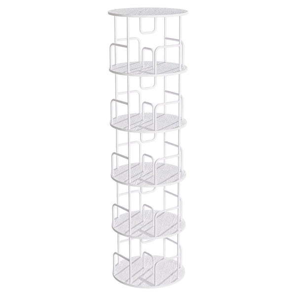 Rotating Bookshelf Tower 5 Tier Spinning 360 Degree Revolving Storage Shelf
