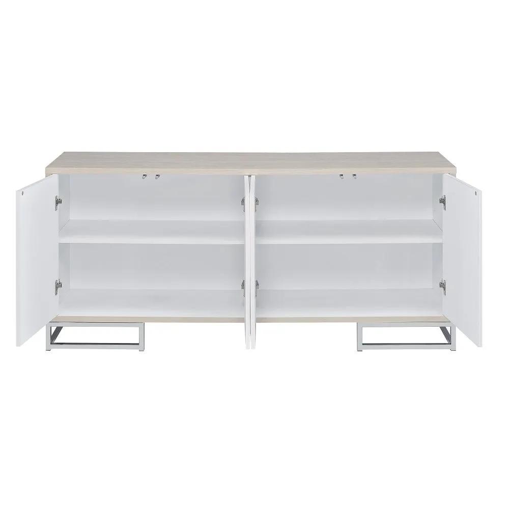 Liam - Console Cabinet - Blue Marble Print & Chrome by Unique Piece Furniture