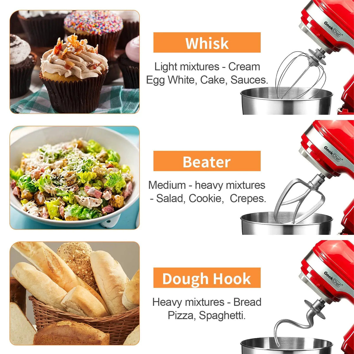 Geek Chef Electric Stand Mixer, 4.8QT by HouseOfZazla