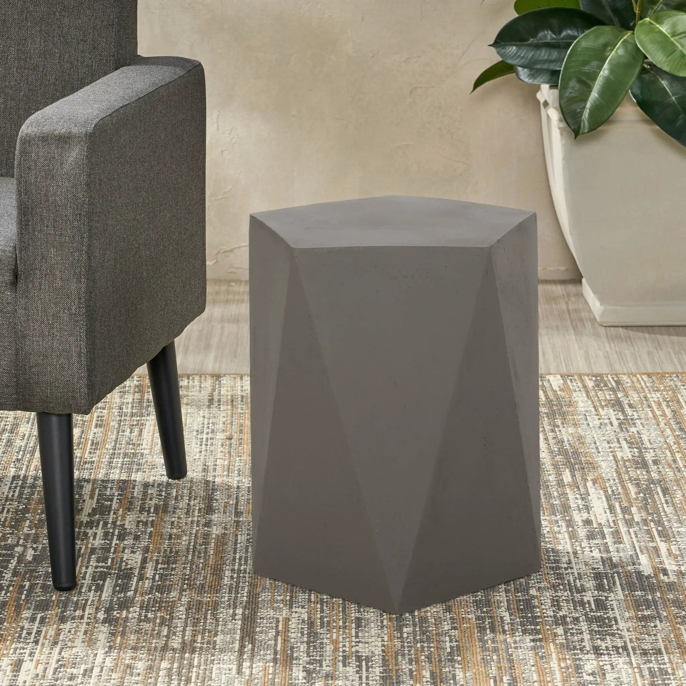 Side Table With Geometric Design by Unique Piece Furniture