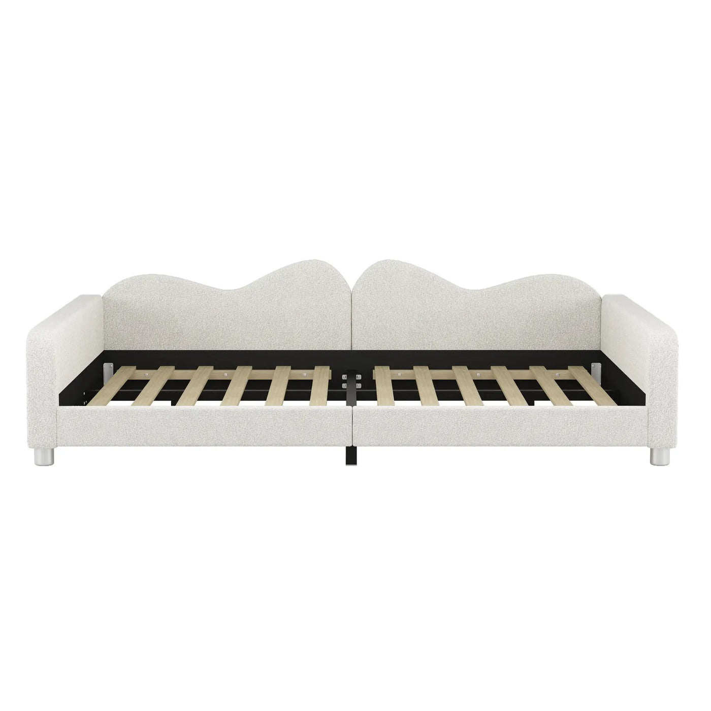 Upholstered Daybed, Sherpa Fabric Sofabed With Cloud-Shaped Backrest by Unique Piece Furniture