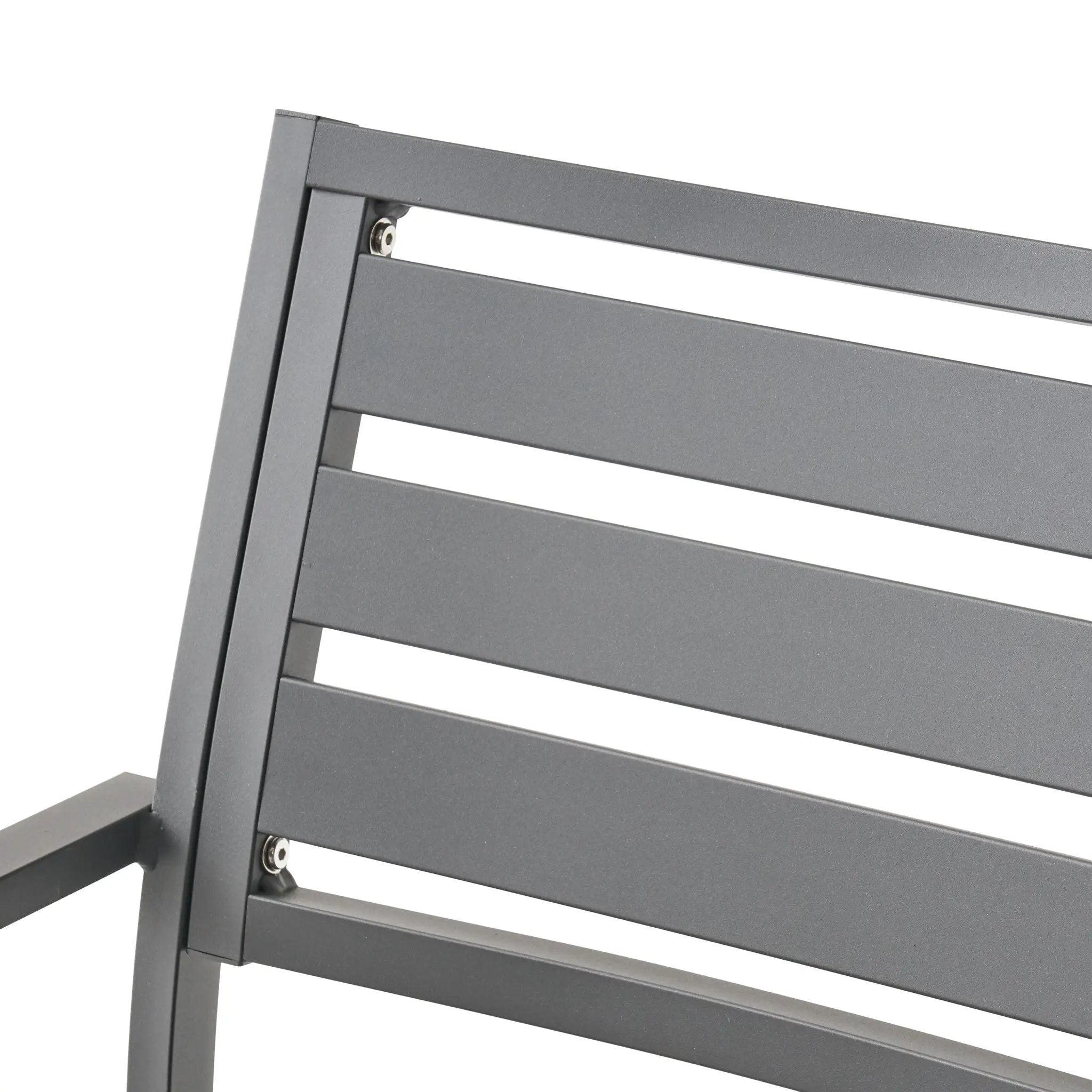 Outdoor Modern Aluminum Dining Chair (Set of 2), Gun Metal Gray by HouseOfZazla