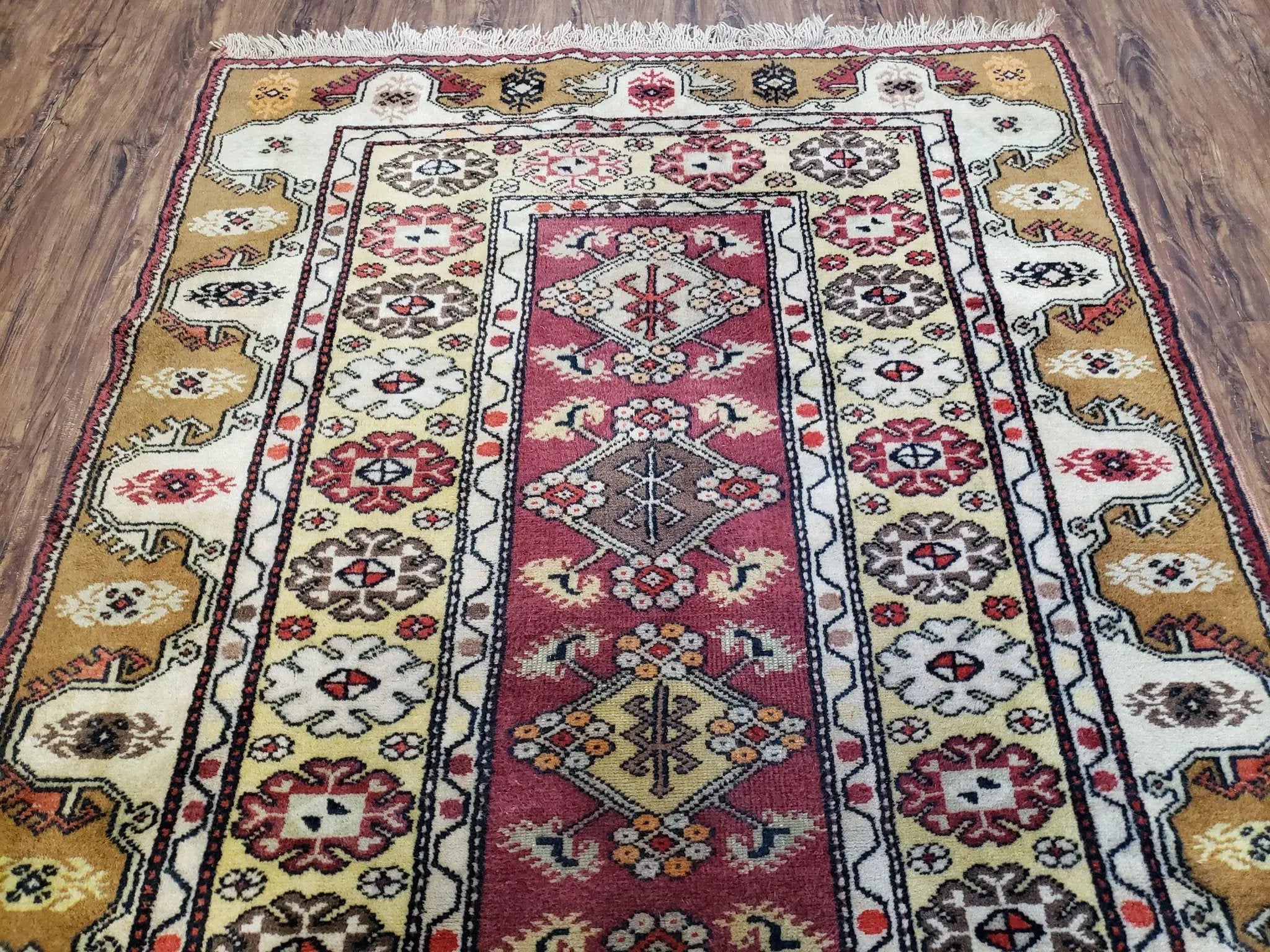 Turkish Caucasian Rug 4x7, Wool Turkish Talish Carpet, Geometric Rug by Jewel Rugs