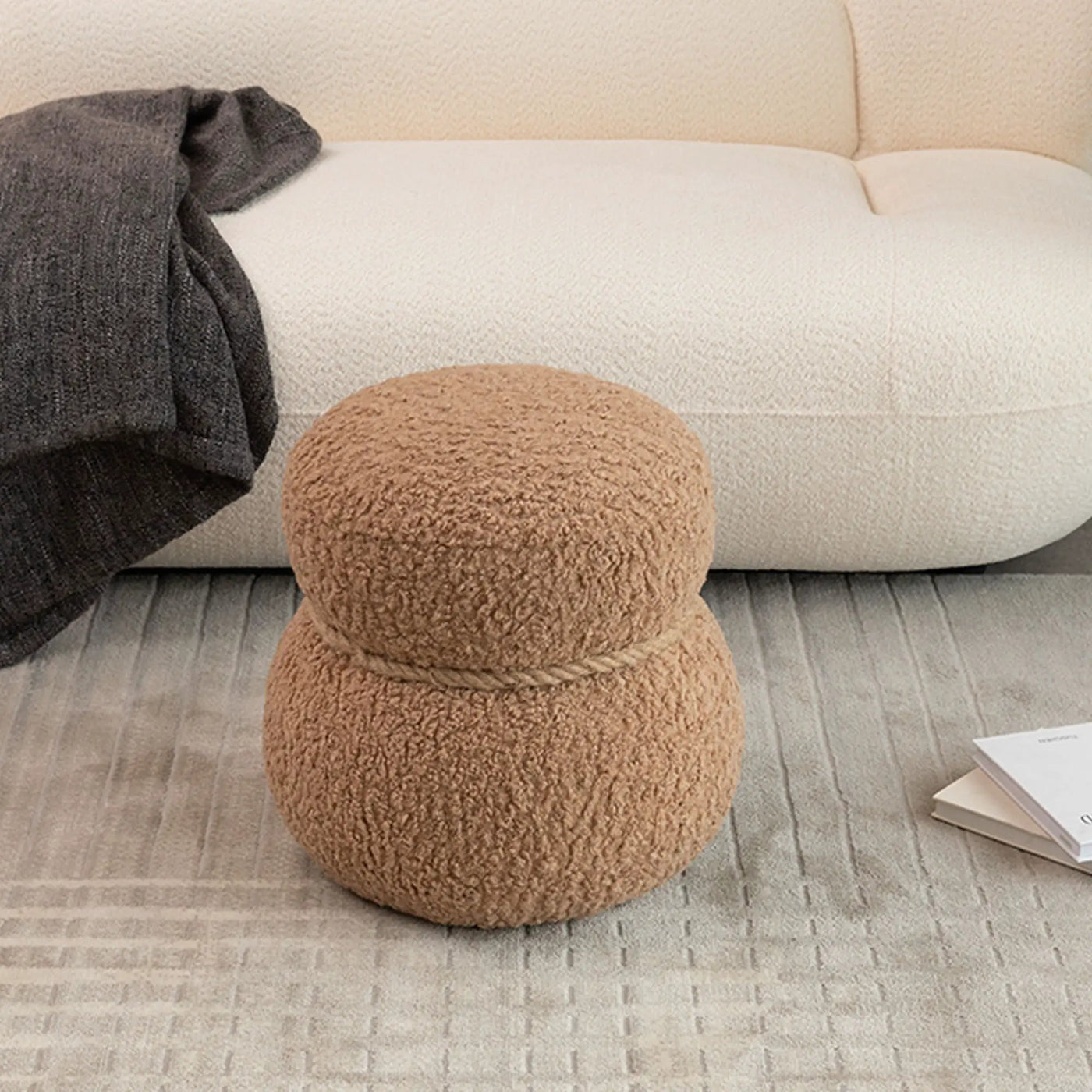 Snowman Stool With Cushion And Solid Wood Frame by HouseOfZazla