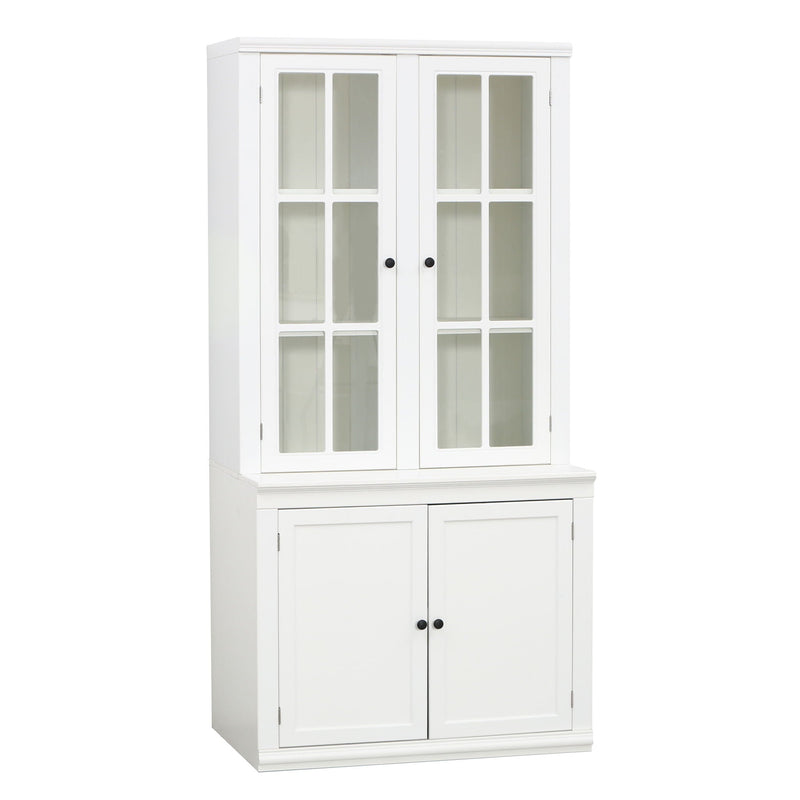 Retro Style Hutch Cabinet With Glass Door, China Cabinet For Home by HouseOfZazla