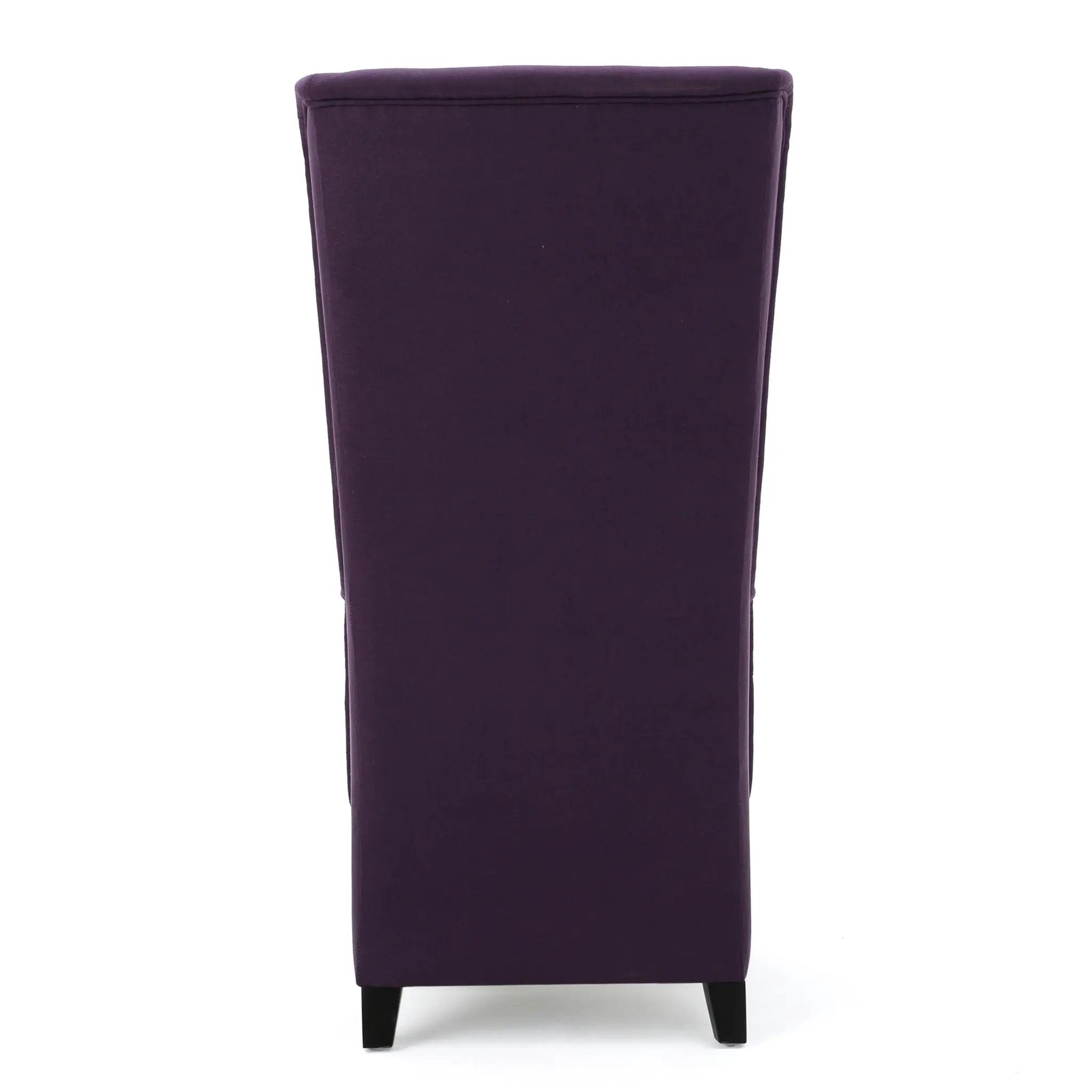 Fabric Dining Chair With High Back And Birch Wood Legs - Plum by HouseOfZazla