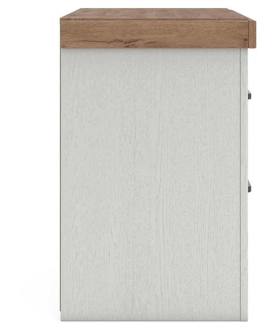 Savonport - Two Drawer Night Stand - White / Brown by Unique Piece Furniture