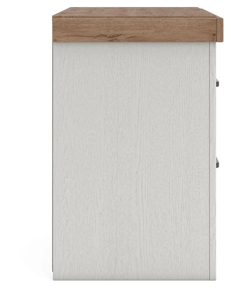 Savonport - Two Drawer Night Stand - White / Brown by Unique Piece Furniture