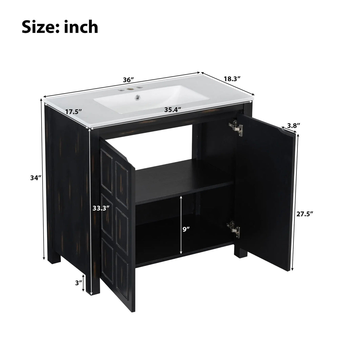 Bathroom Vanity Organizer With Sink, Combo Cabinet Set, Bathroom Storage Cabinet by Unique Piece Furniture