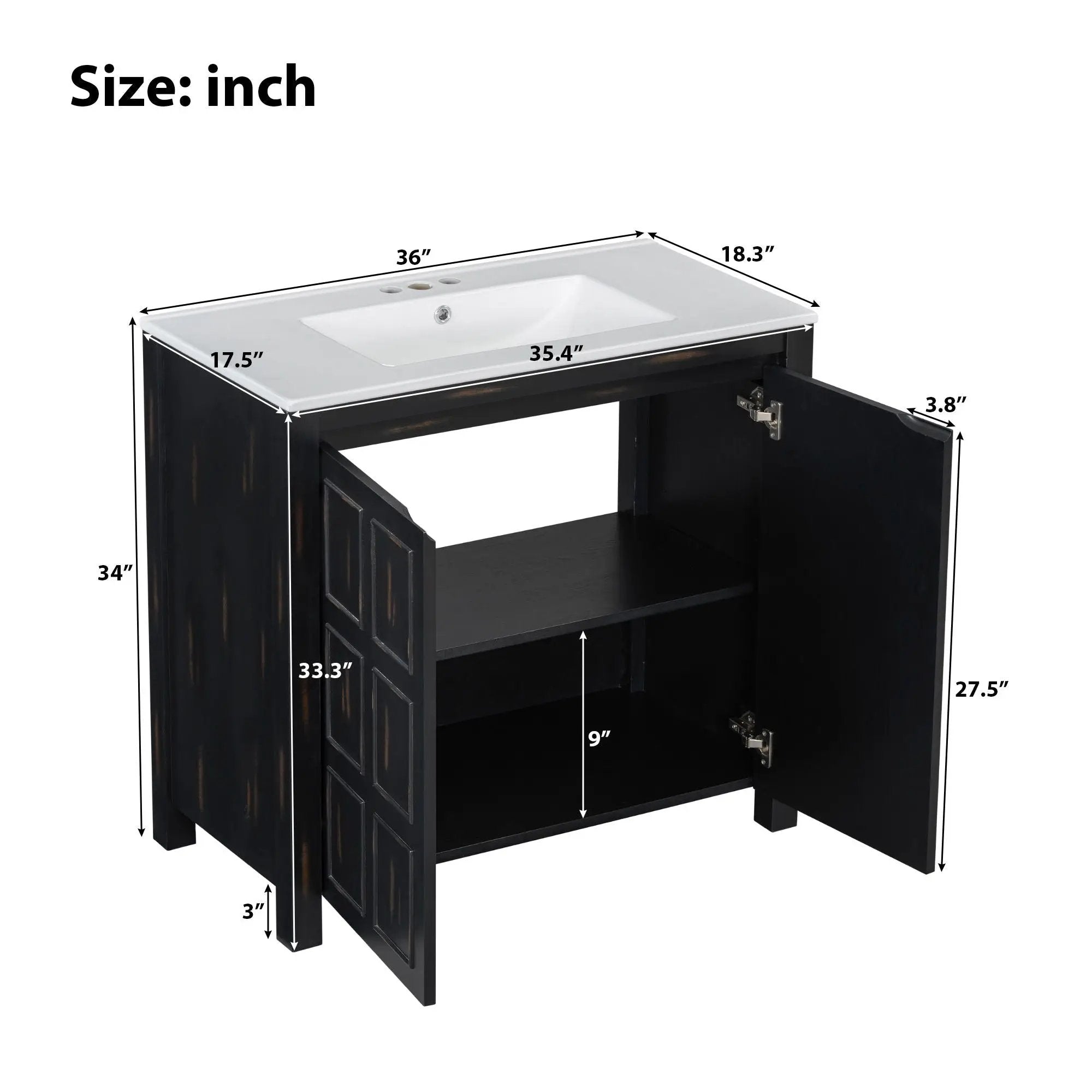 Bathroom Vanity Organizer With Sink, Combo Cabinet Set, Bathroom Storage Cabinet by Unique Piece Furniture