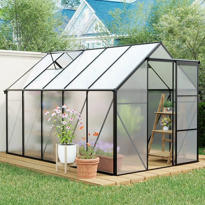 Polycarbonate house Raised Base And Anchor Aluminum Heavy Duty Walk-In houses For Outdoor Backyard In All Season by HouseOfZazla