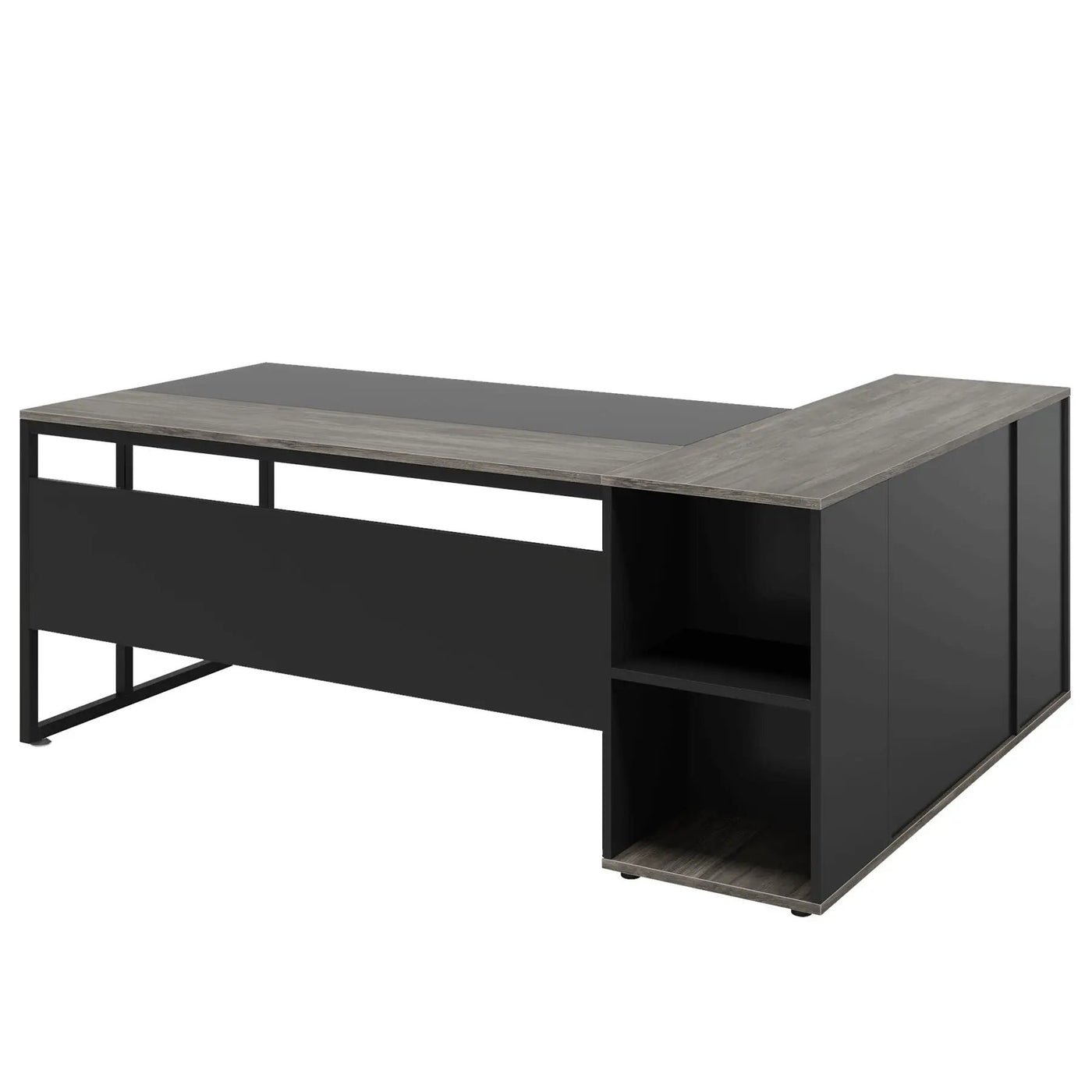 L-Shaped Executive Desk With Cabinet Storage by HouseOfZazla