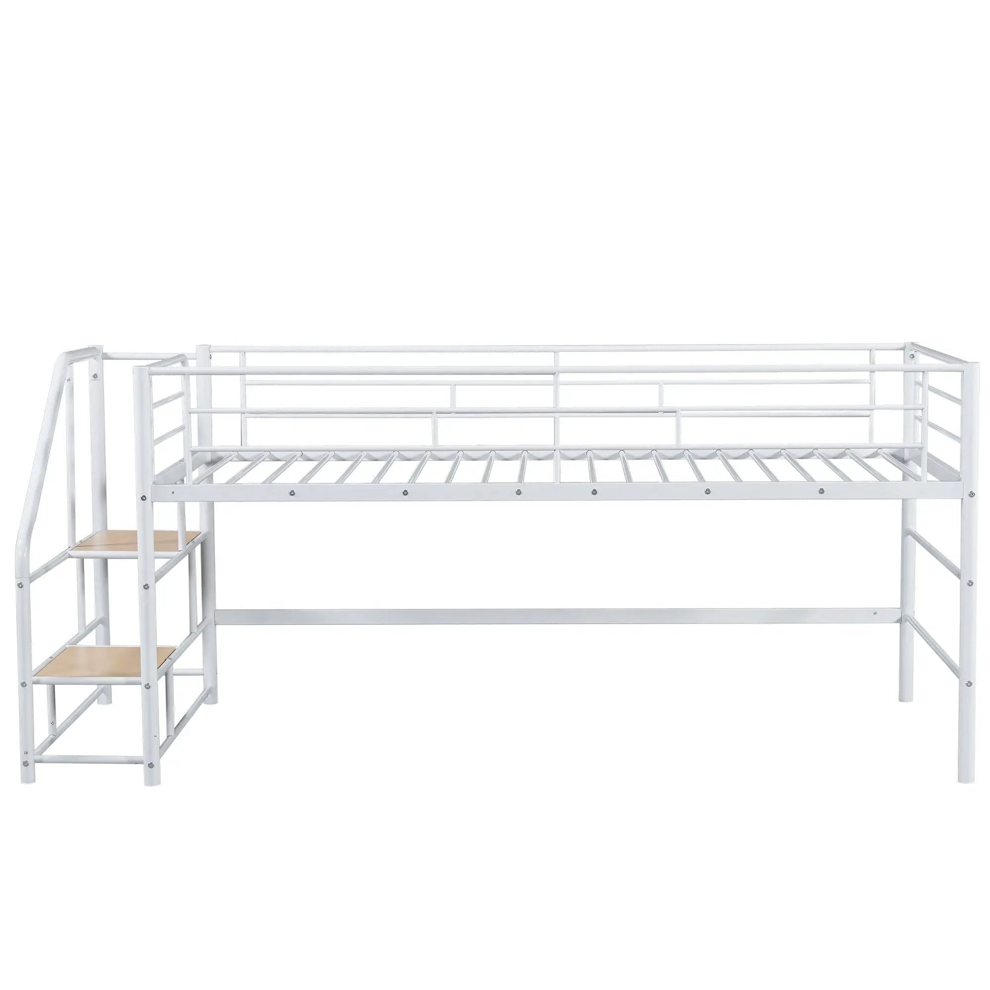 Loft Bed With Storage Stairs And Metal Frame by HouseOfZazla