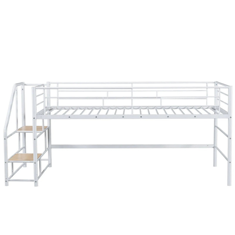 Loft Bed With Storage Stairs And Metal Frame by HouseOfZazla