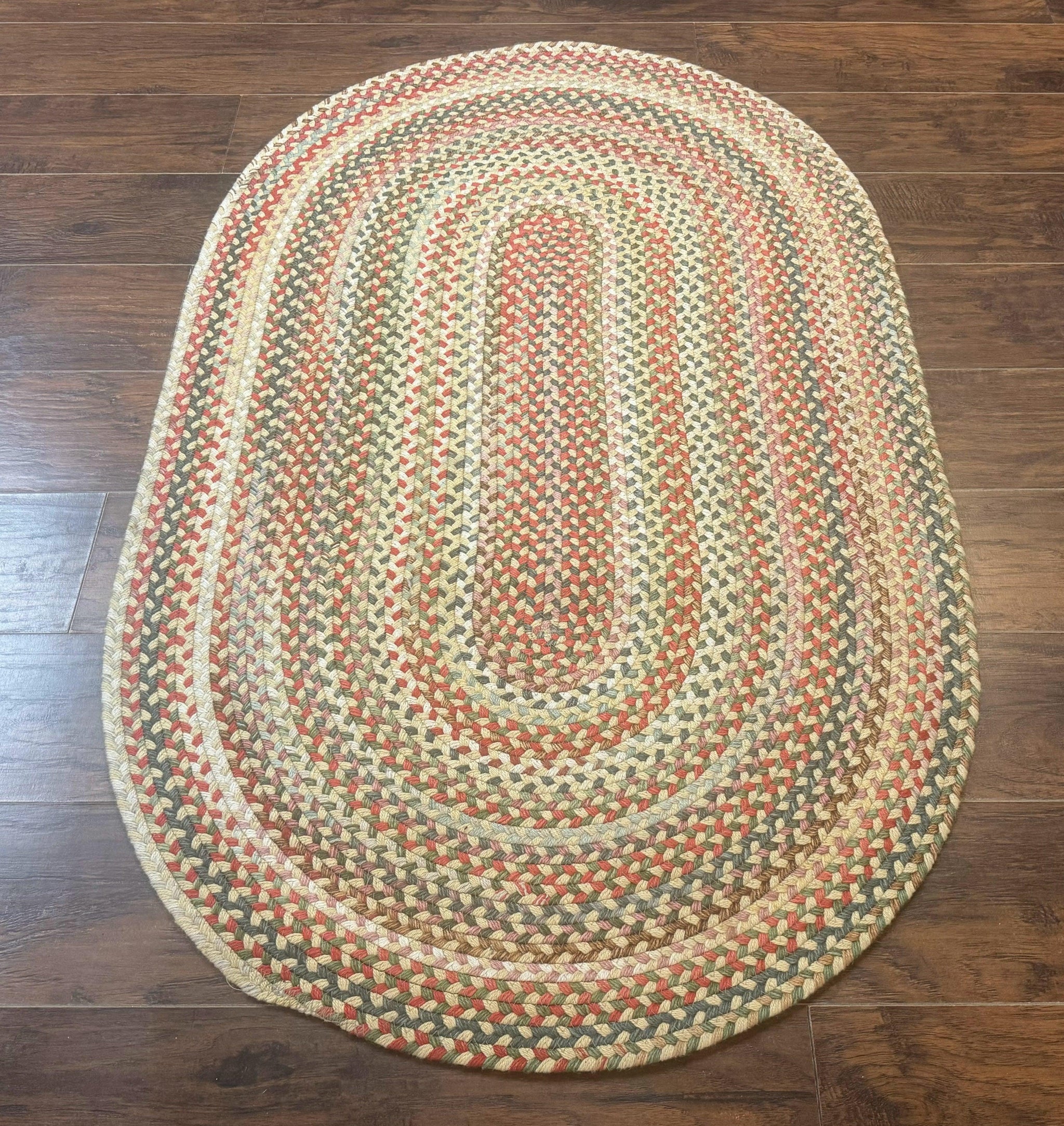 Braided American Oval Rug 3x5, Multicolor, Hand Braided by Jewel Rugs