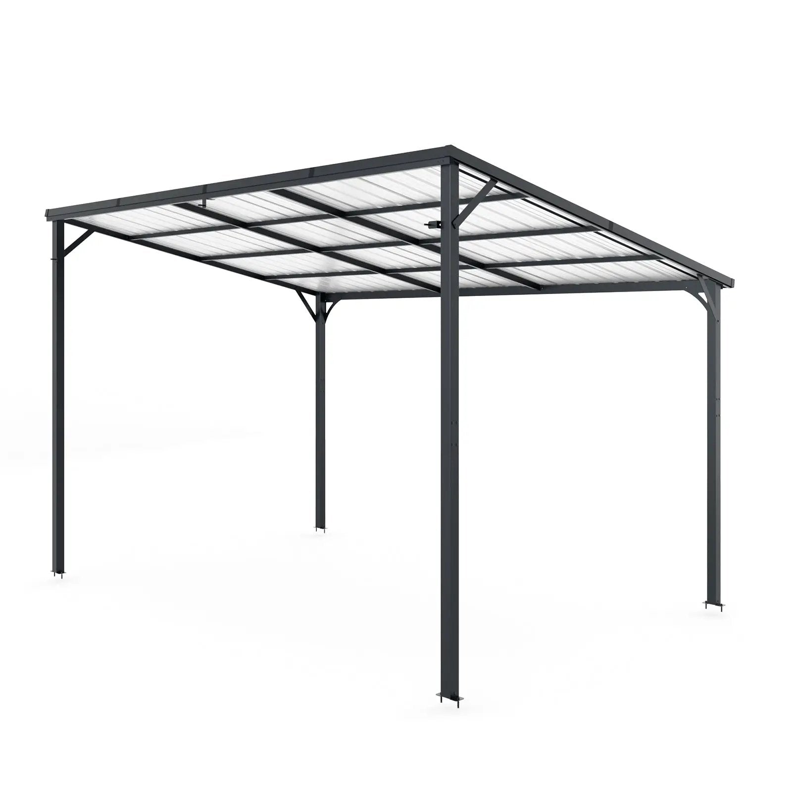 Outdoor Pergola 12' x 8' Galvanized Steel Lean-to Wall-Mounted by HouseOfZazla