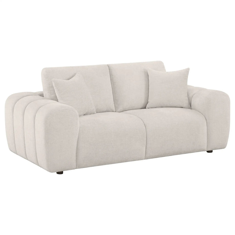 Burnett 3-piece Chenille Upholstered Sofa Set Ivory by Unique Piece Furniture
