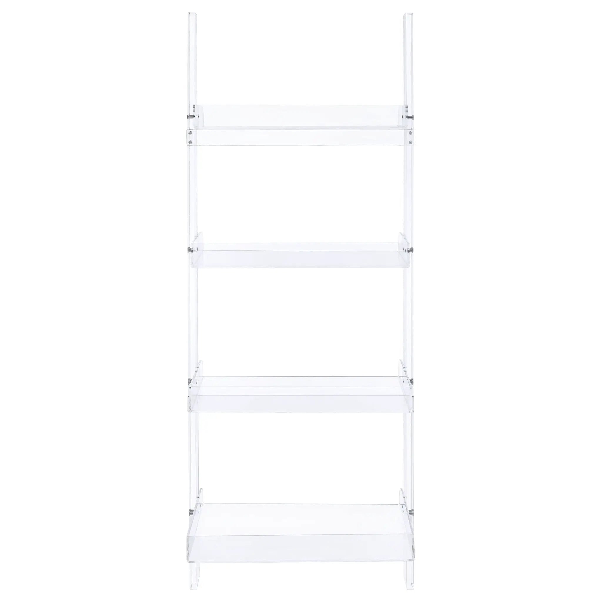 Cimarron - Ladder Bookcase With 4 Shelves - Clear by HouseOfZazla