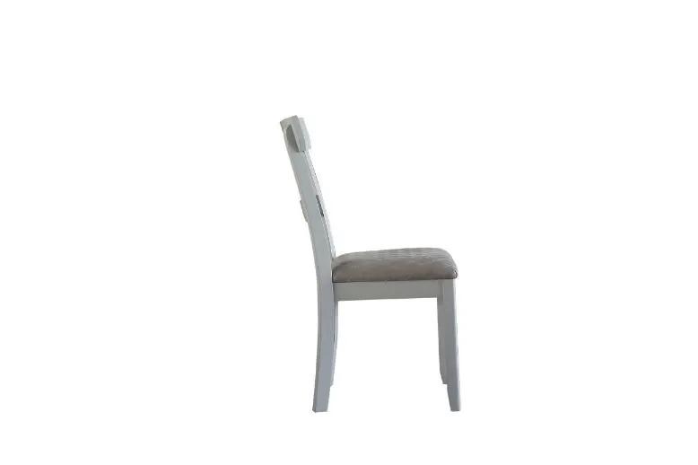 House Marchese - Side Chair (Set of 2) - Two Tone Gray Fabric & Pearl Gray by Unique Piece Furniture