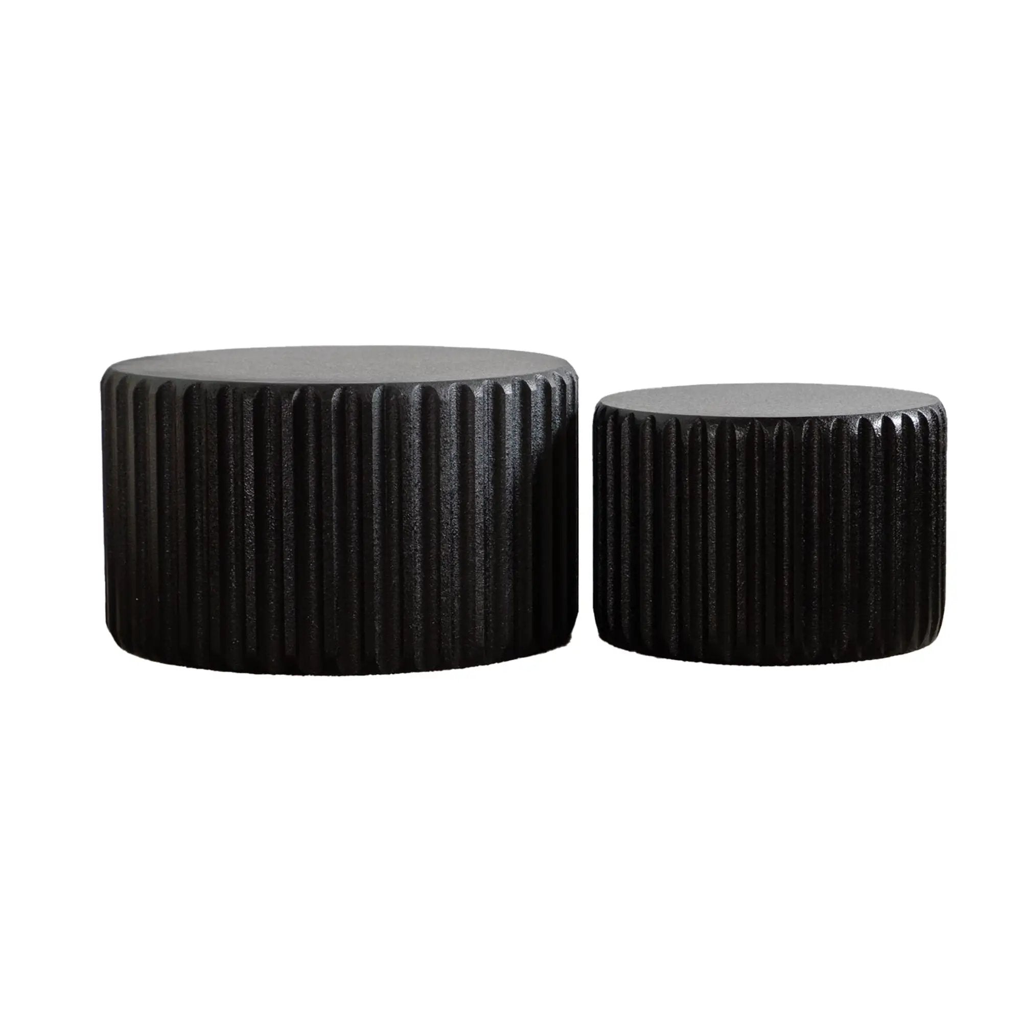 Black Scalloped Round Coffee Table Set by HouseOfZazla