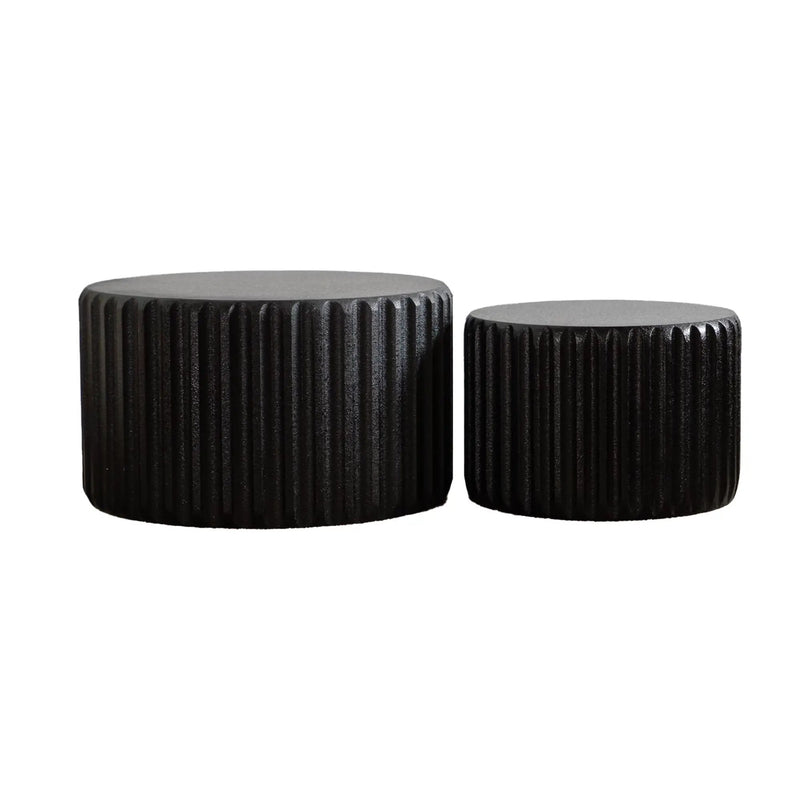 Black Scalloped Round Coffee Table Set by HouseOfZazla