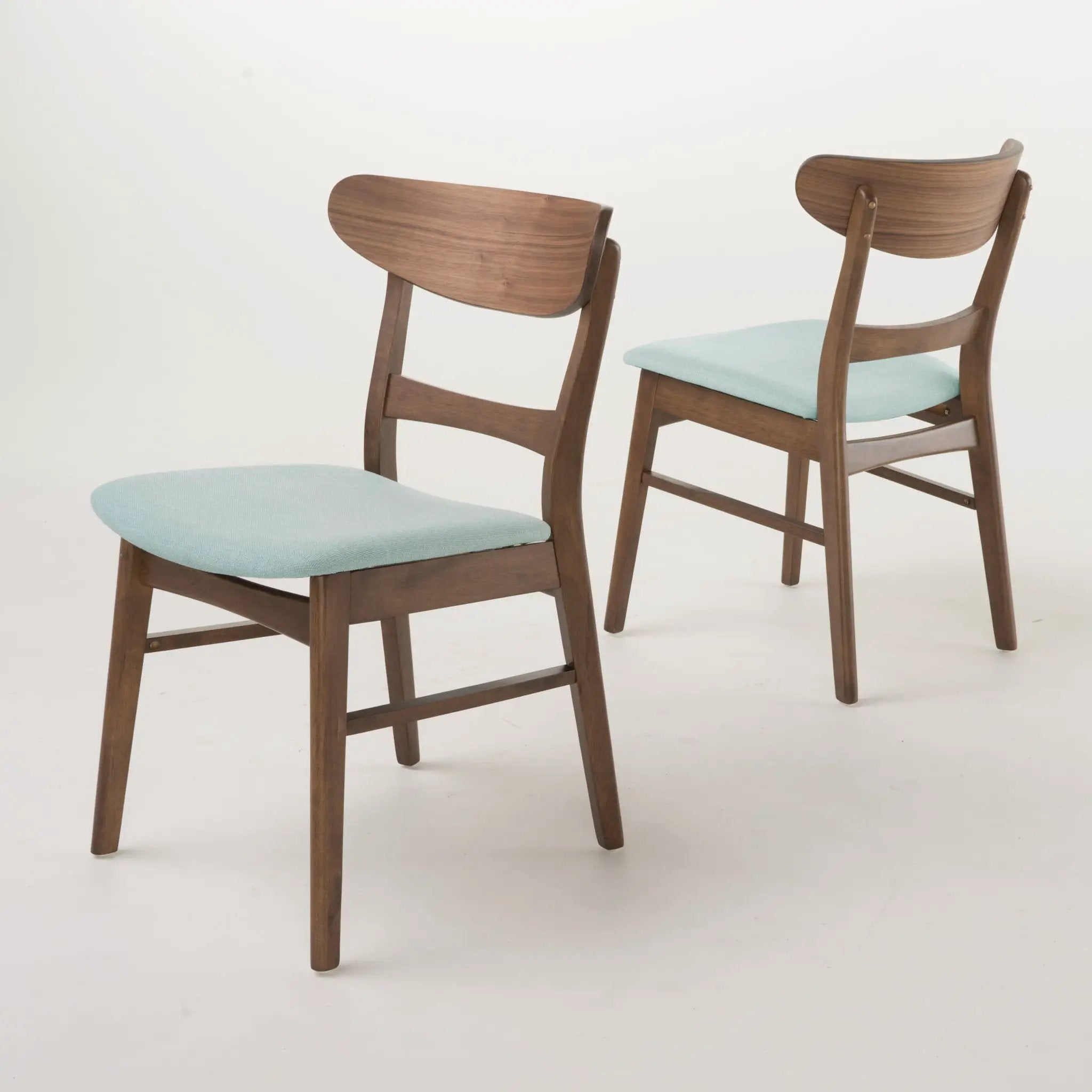 Mid Century Dining Chairs With Cushioned Seats And Wood Frame (Set of 2) by HouseOfZazla